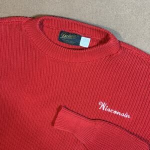 Vintage Dehen Knitting Co Wisconsin Badgers Sweater Made In USA Sz Large